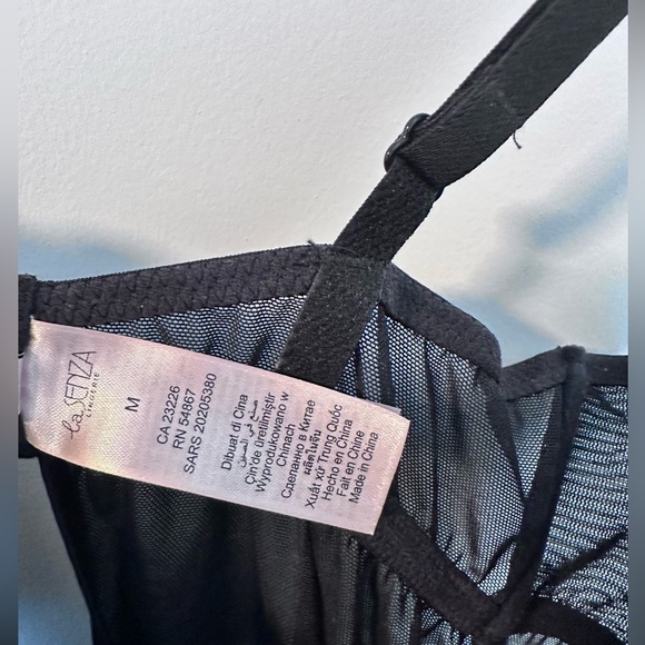 La senza beyond cleavage bustier corset shaper lace size Medium black push-up - Picture 4 of 4